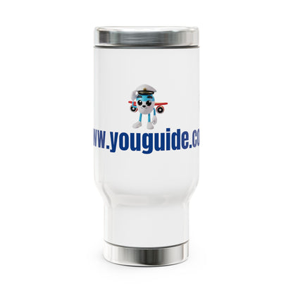 YouGuide Designs Premium 14oz Stainless Steel Travel Mug with Ergonomic Handle