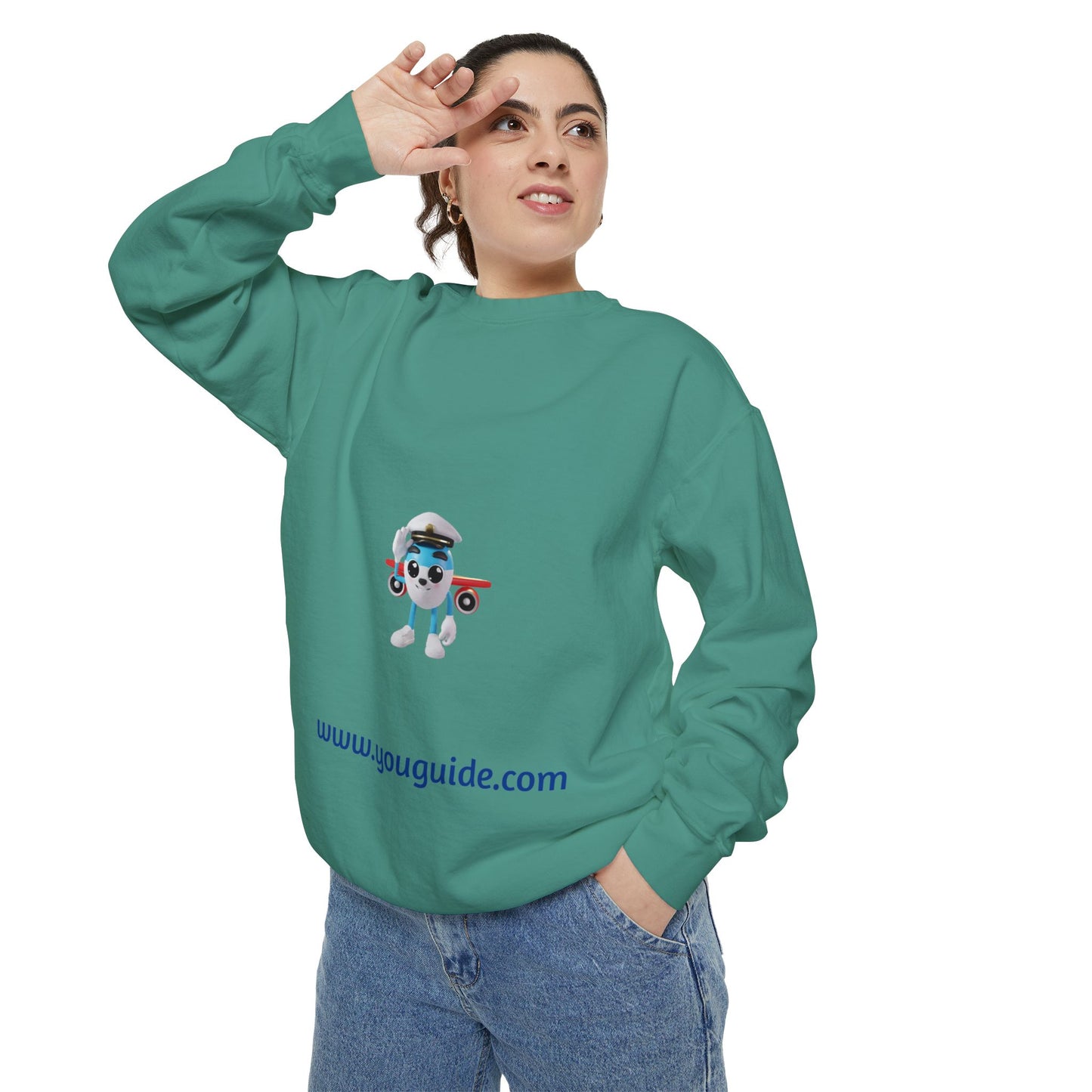 Unisex Garment-Dyed Sweatshirt by YouGuide Designs – Ultimate Casual Style