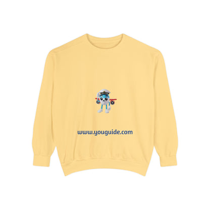 Unisex Garment-Dyed Sweatshirt by YouGuide Designs – Ultimate Casual Style