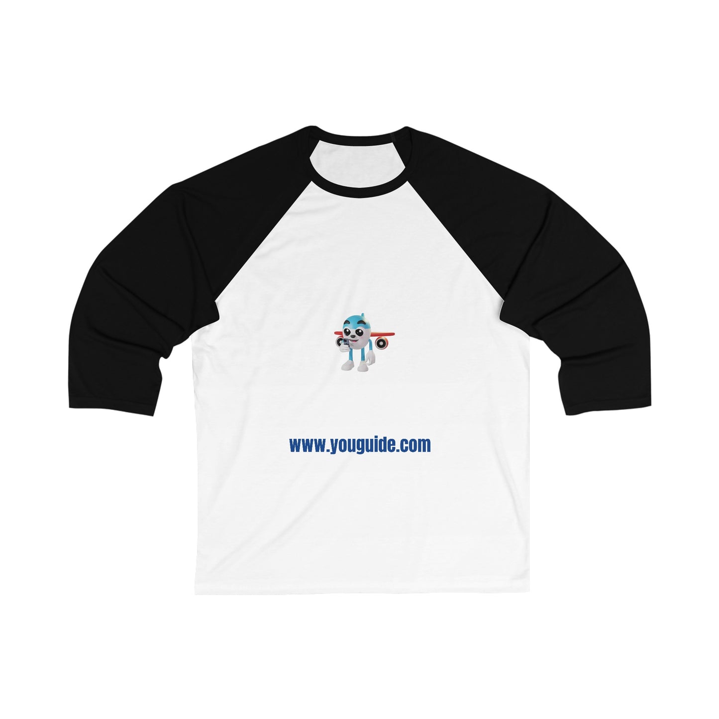 Unisex 3/4 Sleeve Baseball Tee by YouGuide Designs - Sporty & Stylish