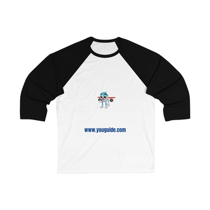 Unisex 3/4 Sleeve Baseball Tee by YouGuide Designs - Sporty & Stylish