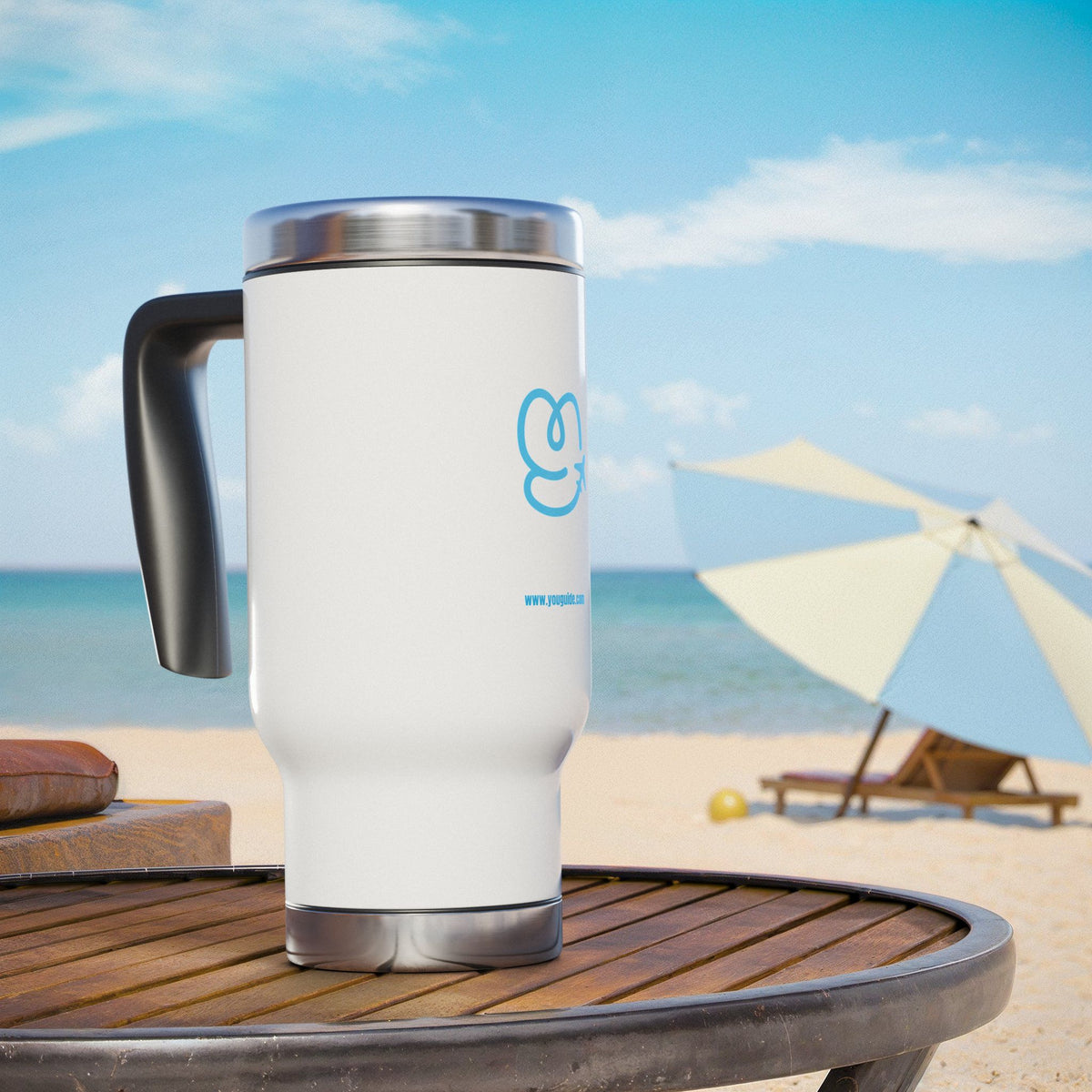 YouGuide Designs Premium 14oz Stainless Steel Travel Mug with Ergonomic Handle